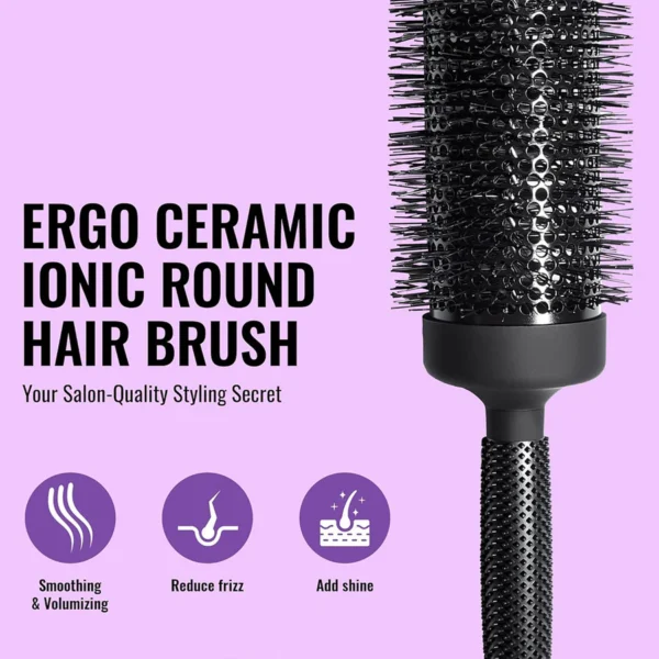 ER 65 Ionic Ceramic Round Hair Brush 3½” - Image 3