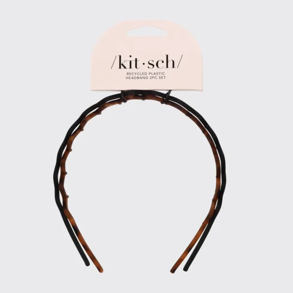 Zig Zag Headband | 2pc – Black & Tort - Image 2