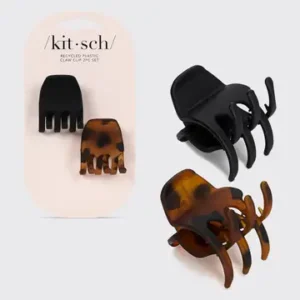 Eco-Friendly Medium Claw Clips 2pc Set - Black & Tort